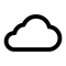 Simple black outlined cloud icon against a white background.