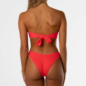 Cherry Ribbed Bandeau Set