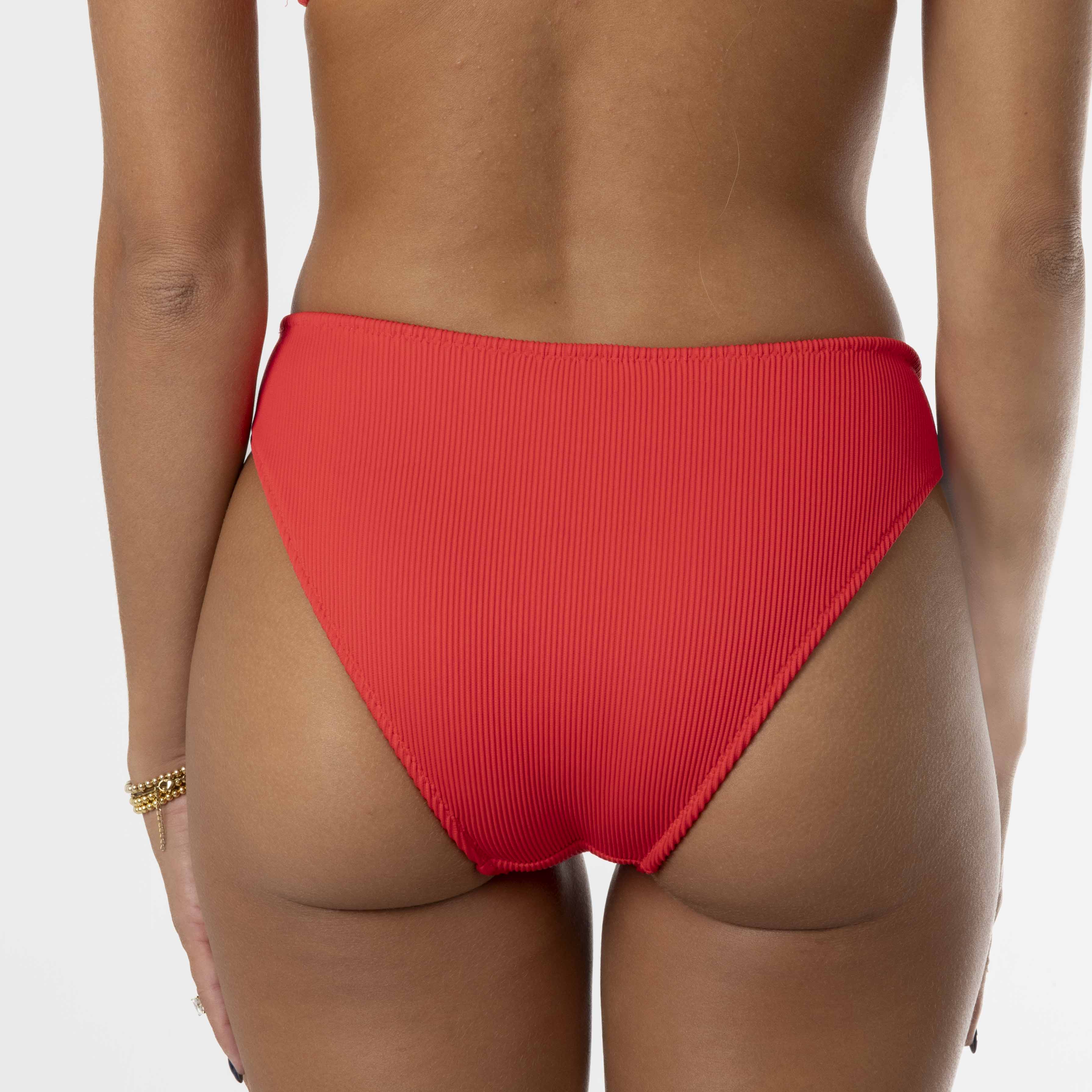 Cherry Ribbed | Full Coverage Bottoms