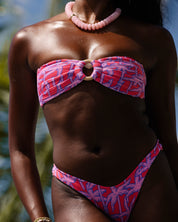 Palm Pop Ribbed Bandeau Set