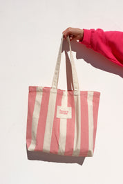 Honey Stripe Tote Bag | Pink