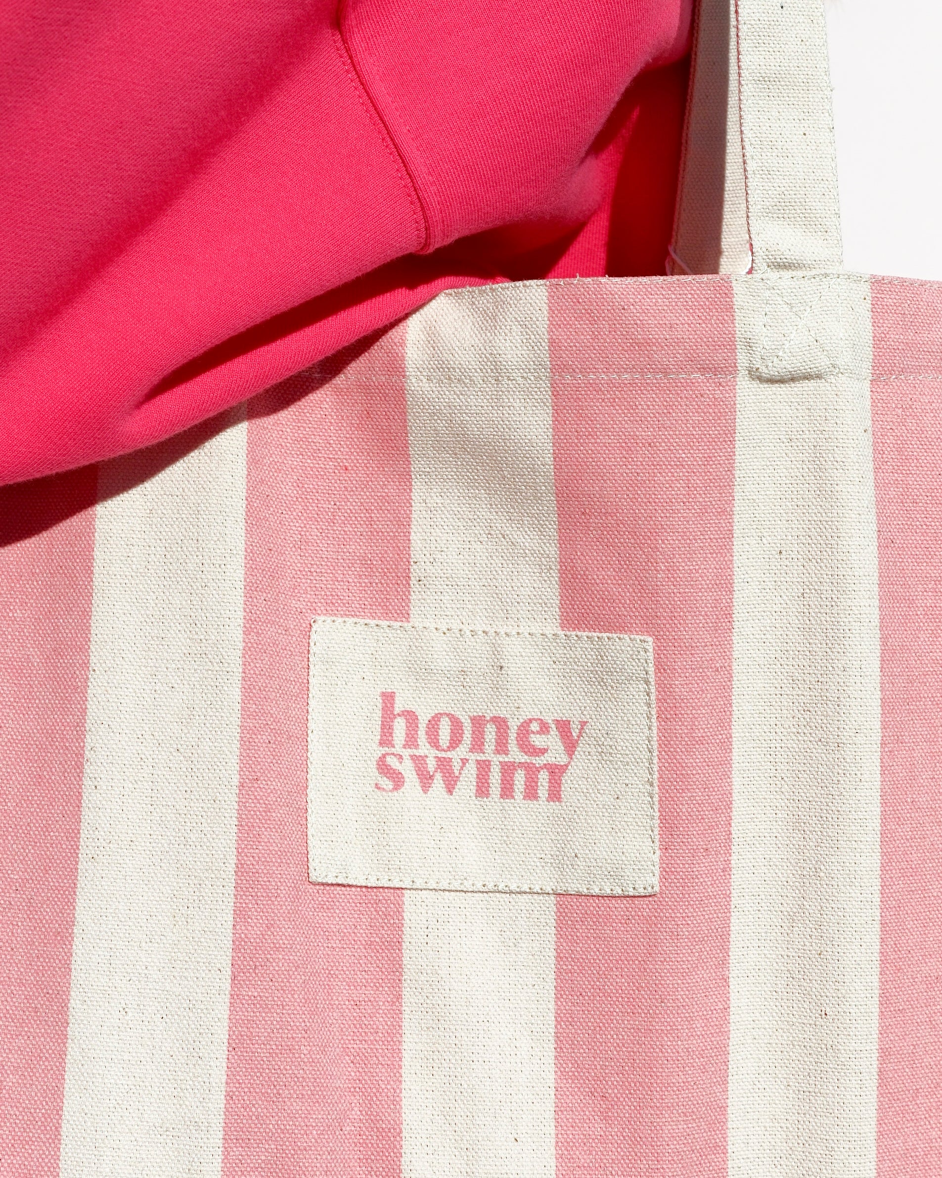 Honey Stripe Tote Bag | Pink