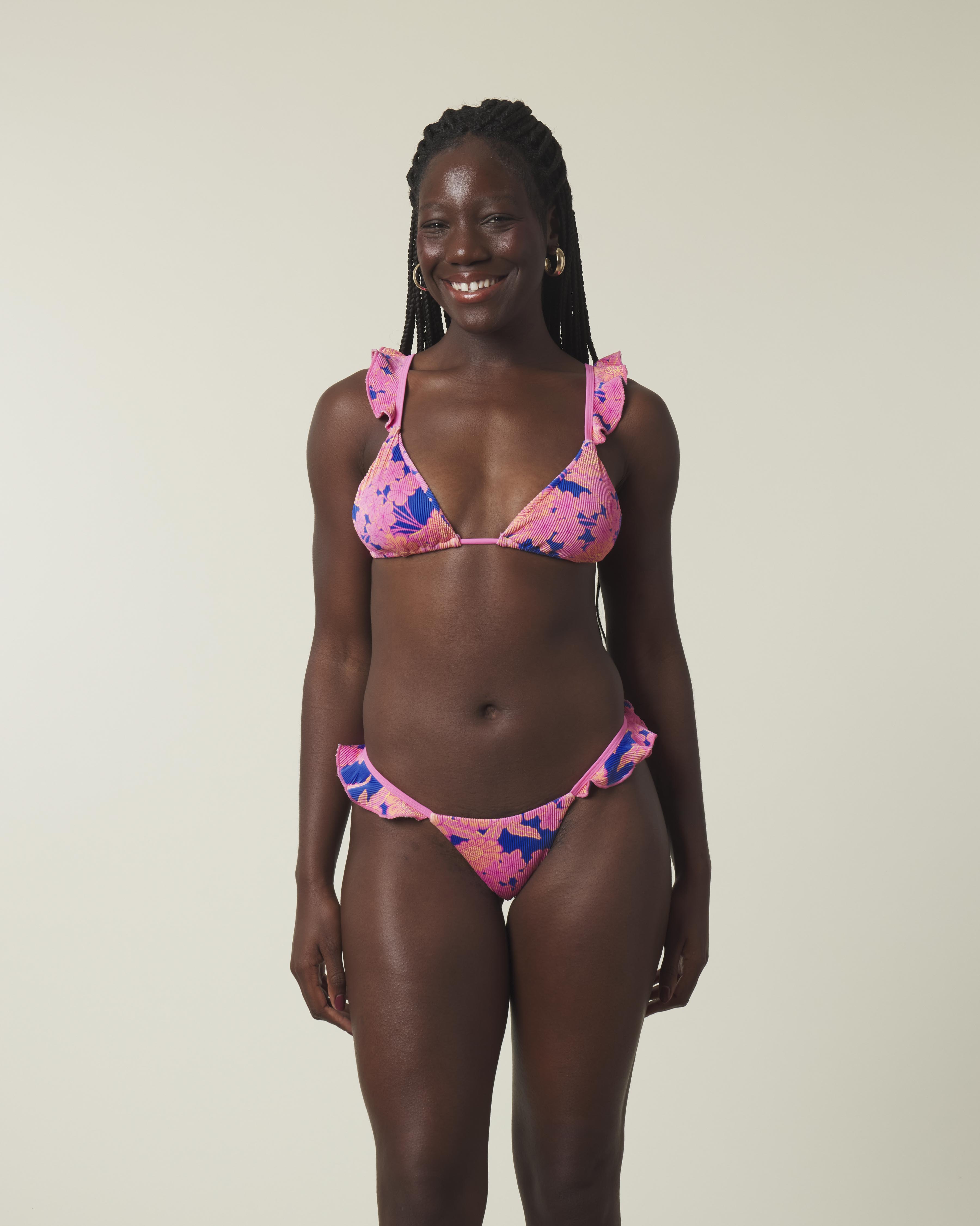 Fleur Ribbed | Ruffle Triangle Top