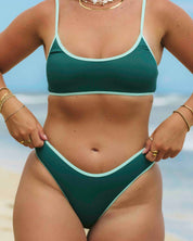 Jade Ribbed | Full Coverage Bottoms