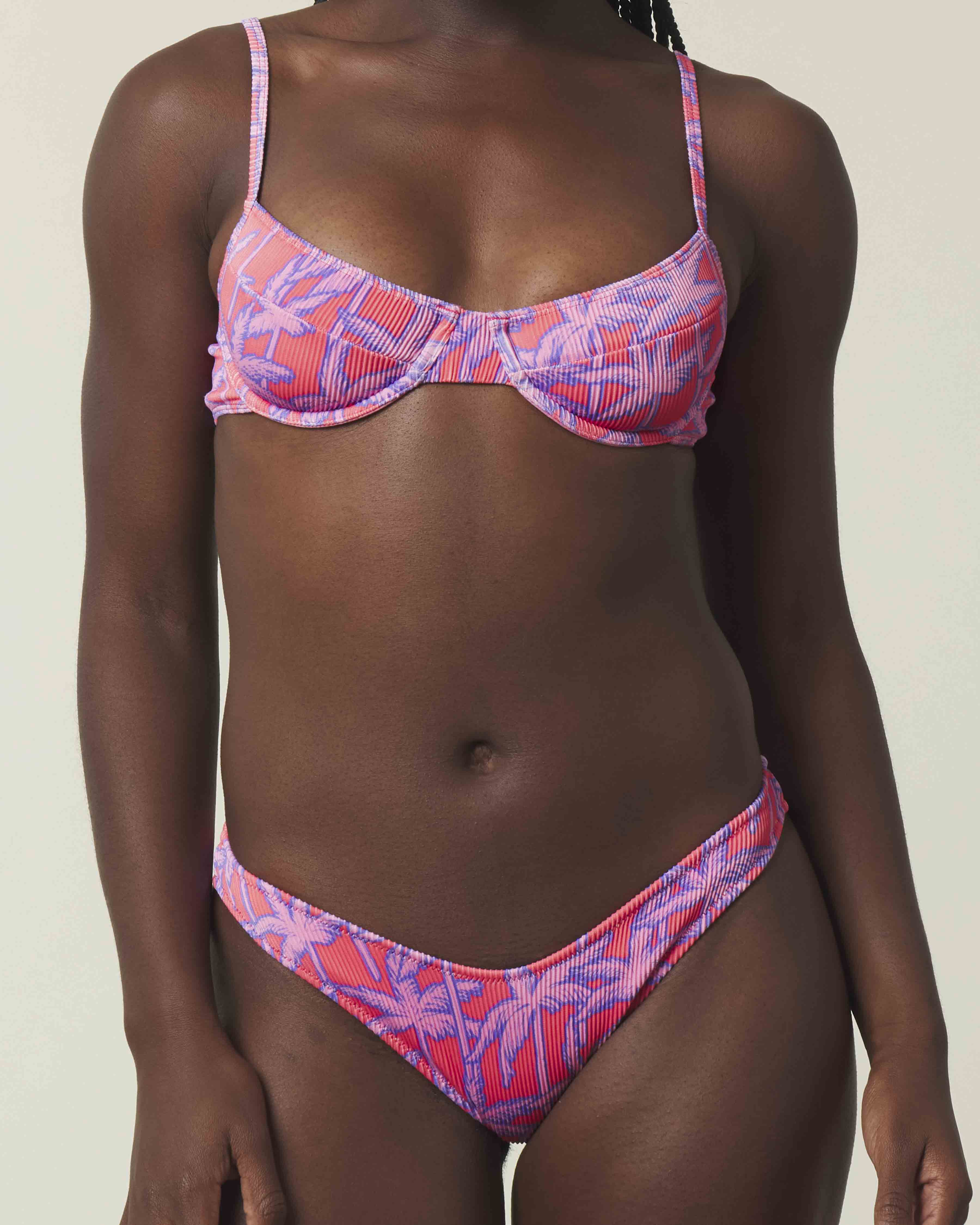 Palm Pop Ribbed Underwire Set