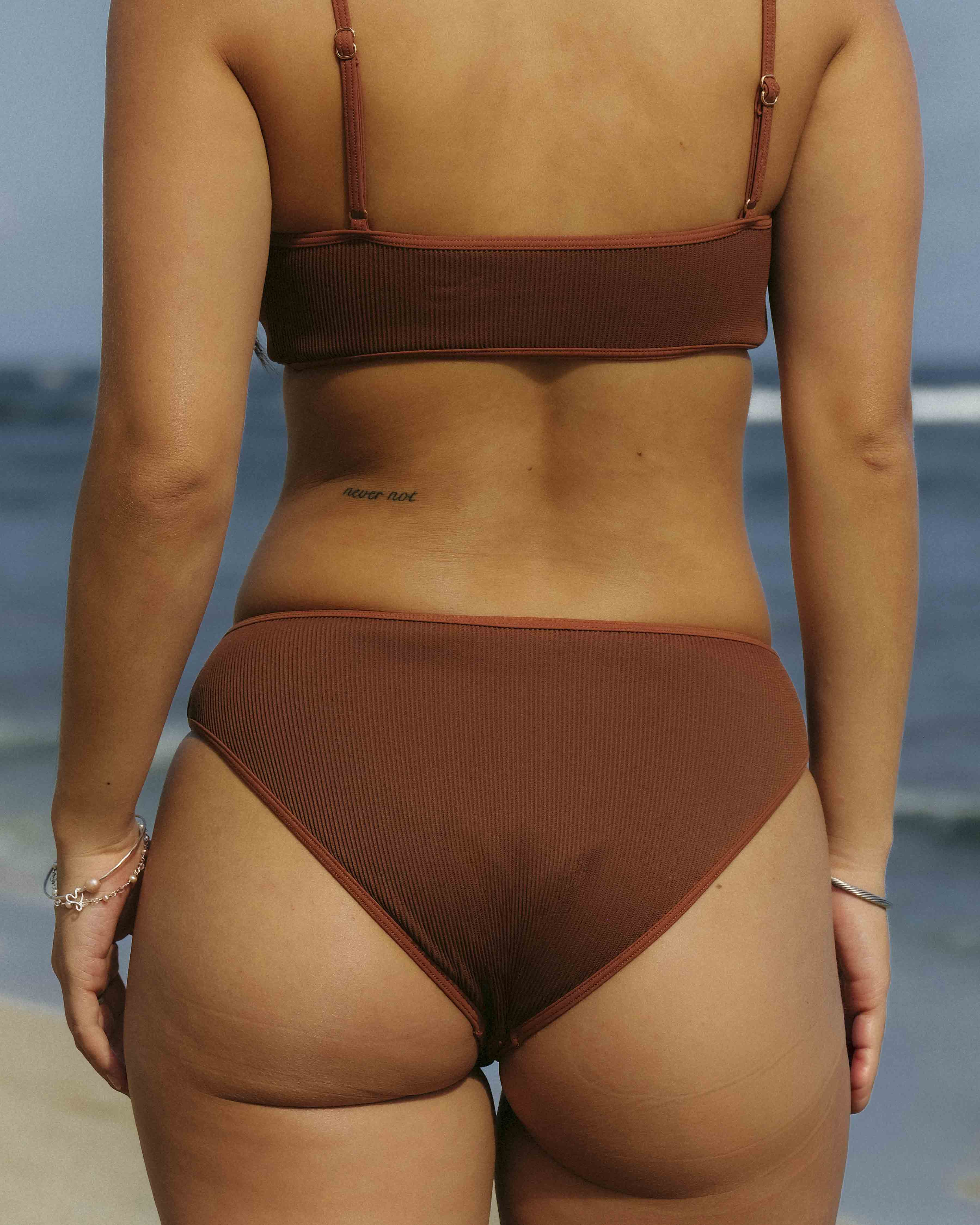 Umber Ribbed | Full Coverage Bottoms