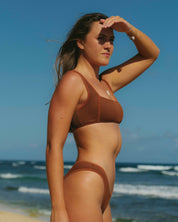 Umber Ribbed Squareneck Set